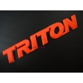 LOGO ' TRITON '  FOR ALL CAR MODELS โลโก้ติดรถยนต์ TRITON RED ไทตั้น แดง 